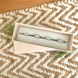 Everly Rings CZ bands set of 4 all Size 5